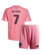 Billige Inter Miami Rodrigo De Paul #7 Hjemmedraktsett Barn 2025-26 Kortermet (+ Korte bukser)